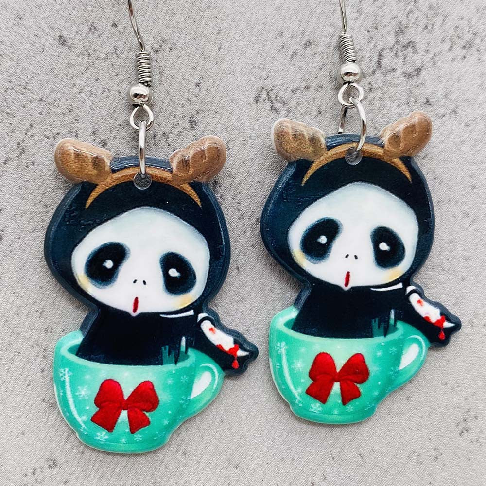 Wholesale Halloween Ghost Doll Acrylic Pendant Earrings